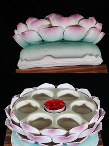 陶瓷蓮花七星燭臺酥油燈座家居裝飾擺件